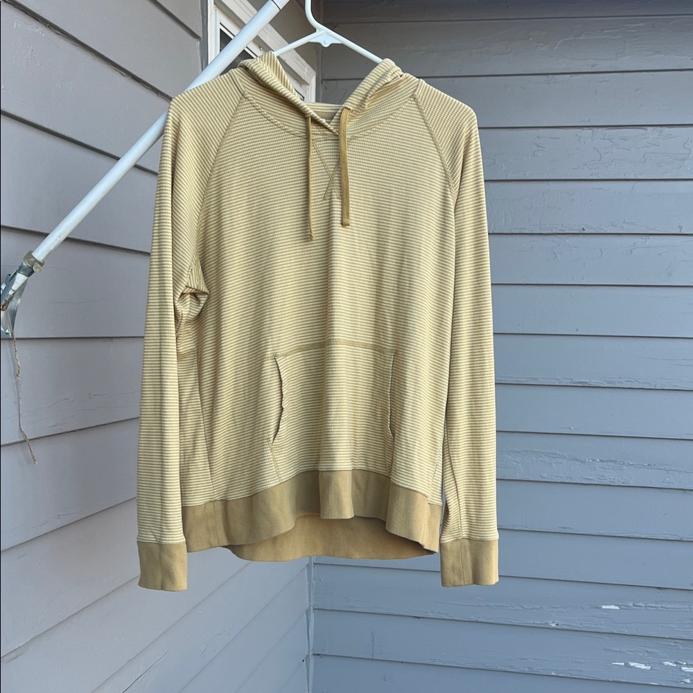 Women’s Tan Striped Hoodie Sweater